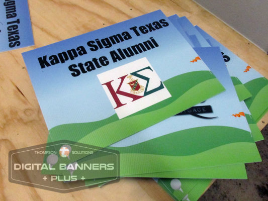yard signs for a golf event