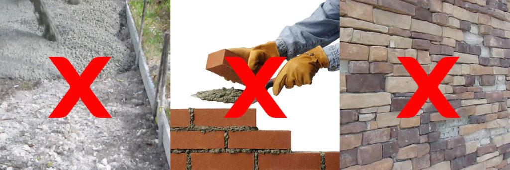 NO foundation, NO masonry, NO missing fascia bricks over time